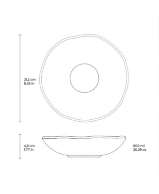 Stoneware Salad Bowls, Set of 6