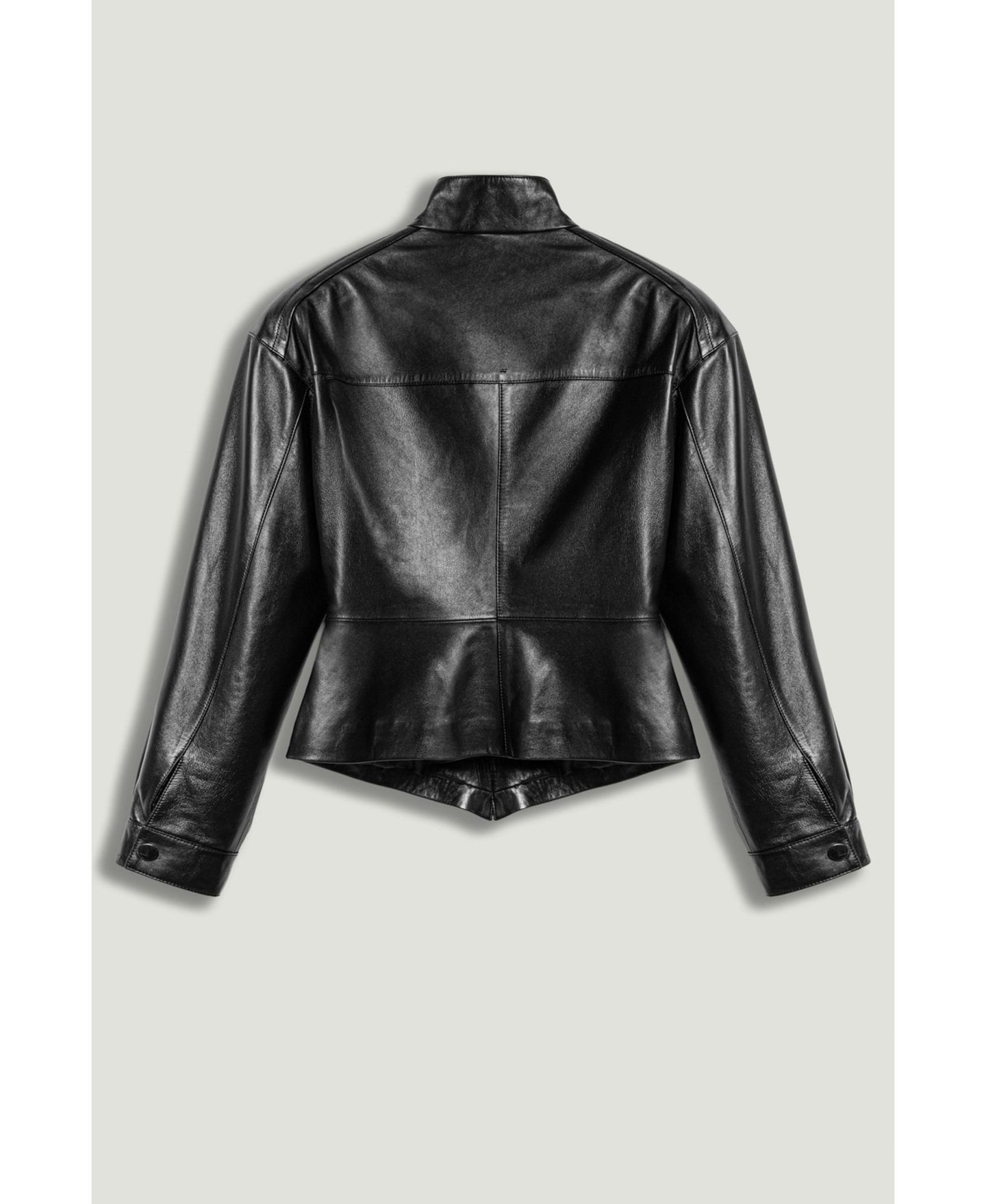 Женская куртка NOCTURNE Zip-Front Fitted Leather, цвет: Чёрный — фото 9