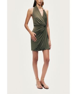 Women's Draped Halter Mini Dress