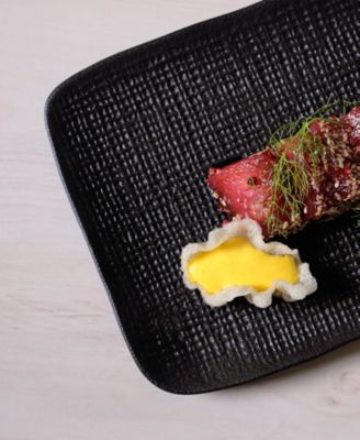 10.63" Stoneware Medium Rectangular Juta Platters, Set of 4