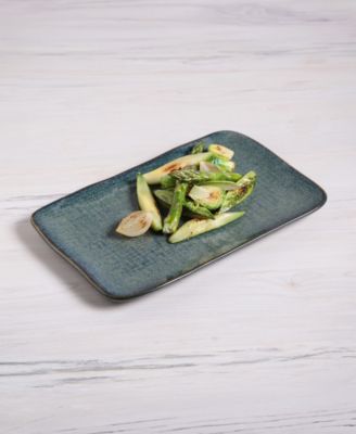 10.63" Stoneware Medium Rectangular Juta Platters, Set of 4