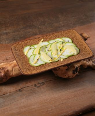 10.63" Stoneware Medium Rectangular Juta Platters, Set of 4