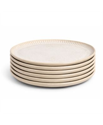 Stoneware Linhas Dessert Plates, Set of 6