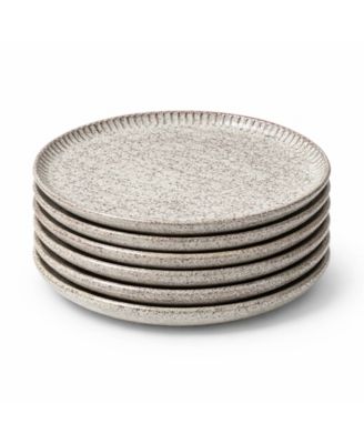 Stoneware Linhas Dessert Plates, Set of 6