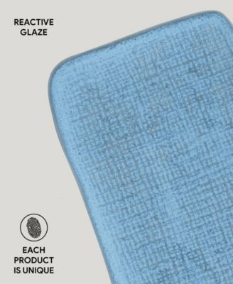 10.63" Stoneware Medium Rectangular Juta Platters, Set of 4