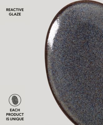 Stoneware Oval Dessert Plates, Set of 6