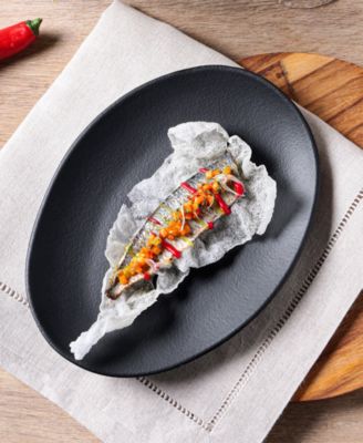 Stoneware Oval Dessert Plates, Set of 6