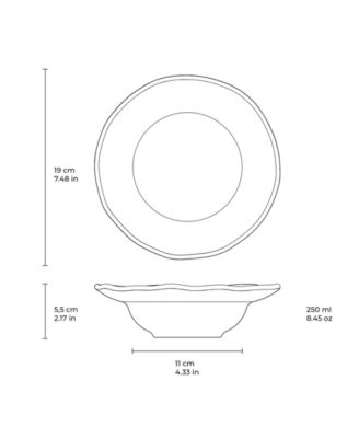 Stoneware Deep Rim Dessert Plates, Set of 4