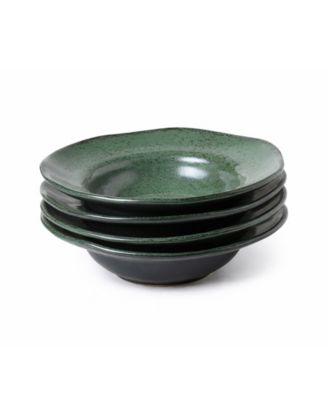 Stoneware Deep Rim Dessert Plates, Set of 4