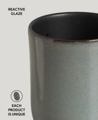 Stoneware Coup Mugs, Set of 4