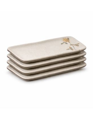 Stoneware Rectangular Platters, Set of 4