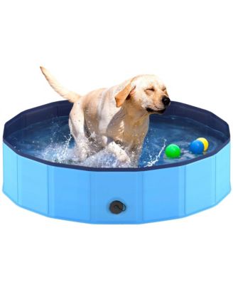 Foldable Dog Pool Collapsible Hard Plastic Portable Bath Tub For Pets Dogs Cats Wading Indoor Outdoor