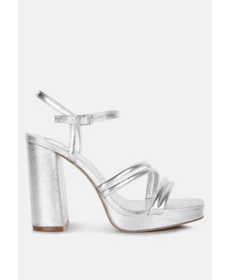 Womens Whiskers High Heel Platform Strappy Sandals