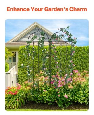 Metal Garden Trellis for Climbing Plants, 71 x 20 in 2-Pack Rustproof Powder-Coated Plant Support