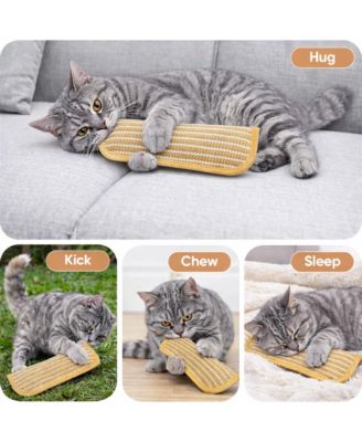 Sisal Catnip Kicker Toy 2 Pack - Cat Herb Filling, Interactive Bunny Kick Toy for Scratching, Chewing and Comfort, Cats of All Ages