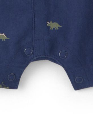 Baby Boys' Linen-Blend Short-Sleeve Romper