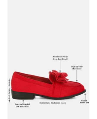 Womens Havisham Bow Accent Heeled Loafers