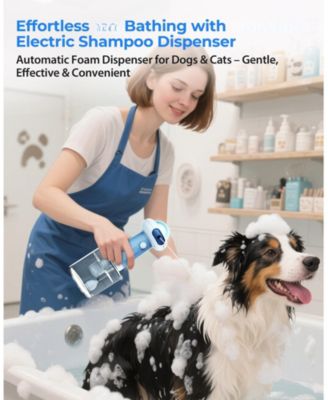 Upgrade Waterproof Electric Dog Shower Automatic Soap Dispenser Magnetic Charging Shampoo Frother Bubble Machine Pets