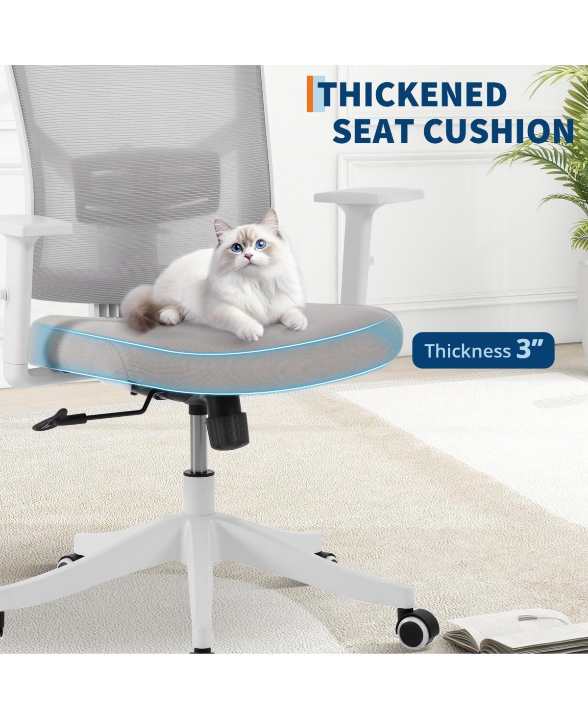 gaomon Heavy Duty Ergonomic Office Chair with Adjustable Headrest, Lumbar Support, and Flip-Up Arms