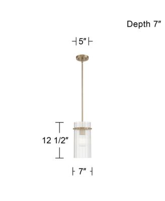 Emerson Matte Brass Fluted Glass Mini Pendant Light