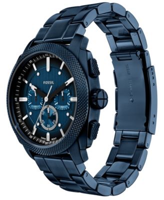 Men's Machine Chronograph Navy Stainless Steel Watch 44mm
