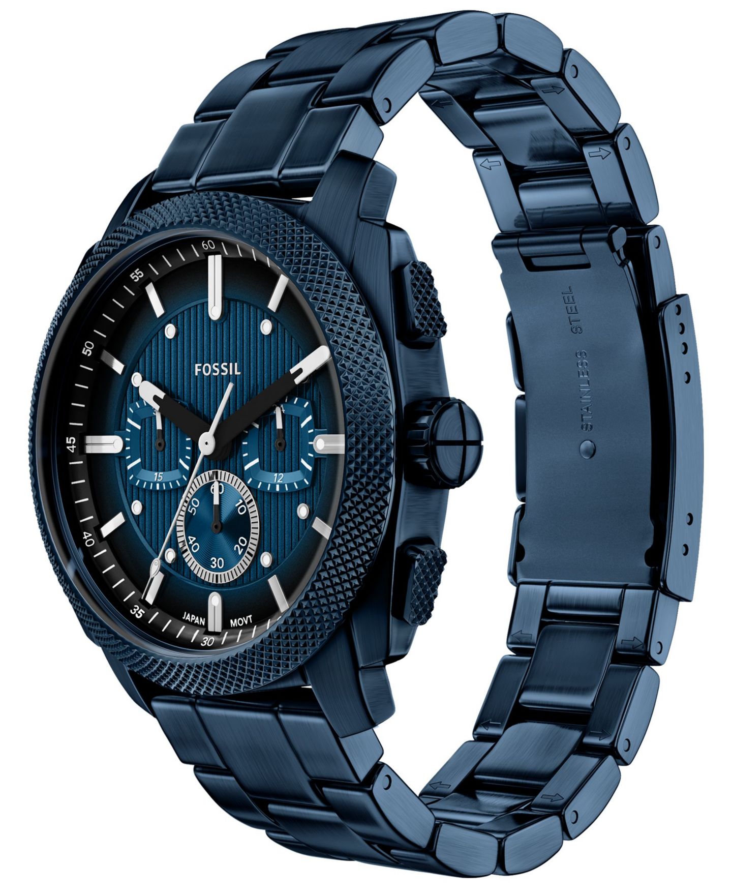 Мужские часы Fossil Machine Chronograph Navy Stainless Steel Watch 44mm — фото 6