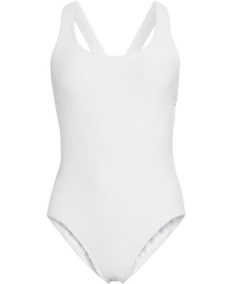 Women's Long Tugless Ribbed X-Back One Piece Swimsuit