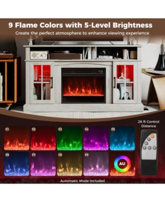 58-Inch Fireplace TV Stand with LED Ambiance for TVs Up to 65 Inches