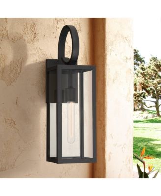 Modern Outdoor Wall Light Fixtures Set of 2 Deep Clear Glass for Post Exterior Barn Deck House Porch