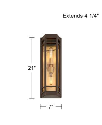 Catie High Modern 2-Light Outdoor Wall Light Fixture Mount Porch House Sand Brass Finish Aluminum