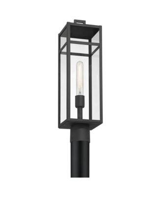San Lucas High Modern Outdoor Post Light Fixture Pole Porch Weatherproof Sand Metal Glass Shade