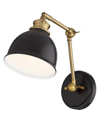 Sania Modern Swing Arm Wall Lamp Brass Plug-in Light Fixture Adjustable Up Down Shade for Bedroom Bedside Living Room Home House