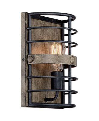 Lexi Rustic Farmhouse Industrial Wall Light Sconce Oil Rubbed Bronze Hardwire 8" Fixture for Bedroom Bathroom Vanity Reading House