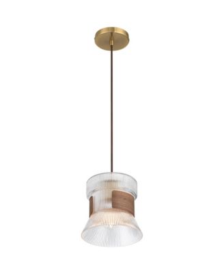Possini Euro Carasco 7 1/2" Wide Wood and Gold Mini Pendant Light