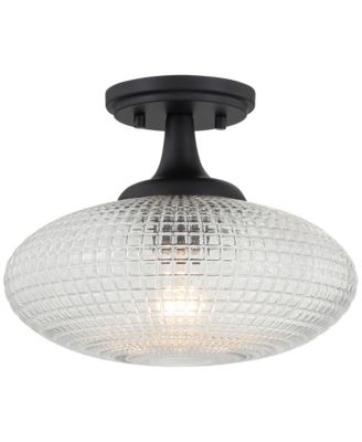 Possini Euro Voltri 12"W Matte and Vintage Glass Ceiling Light