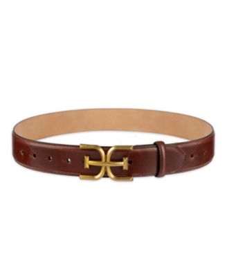 Women's Double-E Plaque Buckle Leather Belt