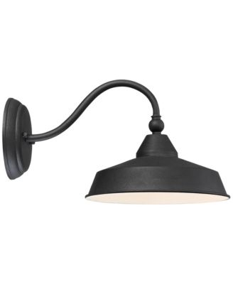 Willard Rustic Industrial Farmhouse Outdoor Barn Light Fixture Textured LED Gooseneck 8 3/4" for Exterior Barn Deck House Porch