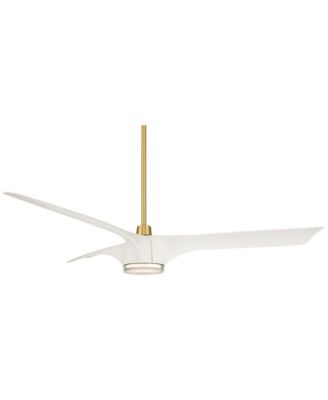 60" Artistry Soft Brass LED Damp Ceiling Fan