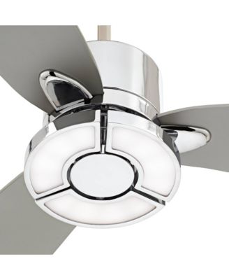 56" Possini Vengeance Chrome LED Ceiling Fan with 18" Downrod