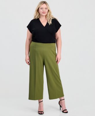 Plus Size High-Rise Wide-Leg Pants
