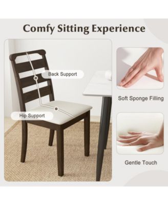 Upholstered Wooden Dining Chairs Set of Two