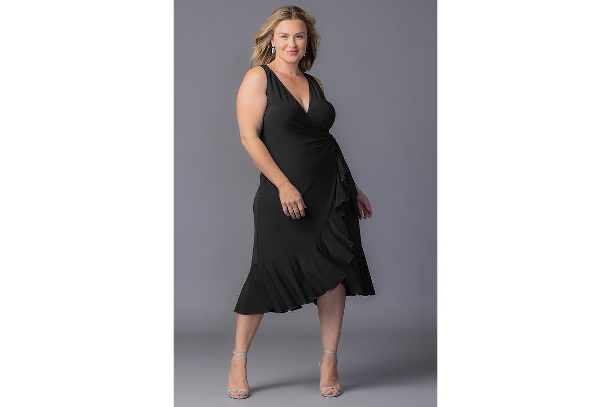 Kiyonna Plus Size Laguna Sleeveless Wrap Women's Dress view 5 — MAYCSS fashion products