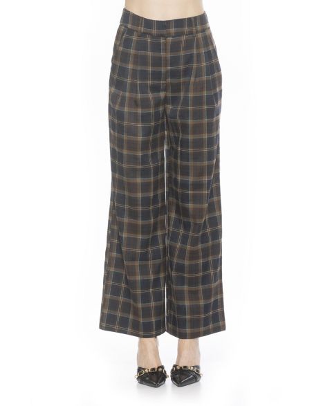 Женские брюки Alexia Admor Elodie Plaid Wide Leg, цвет: Коричневый клетчатый