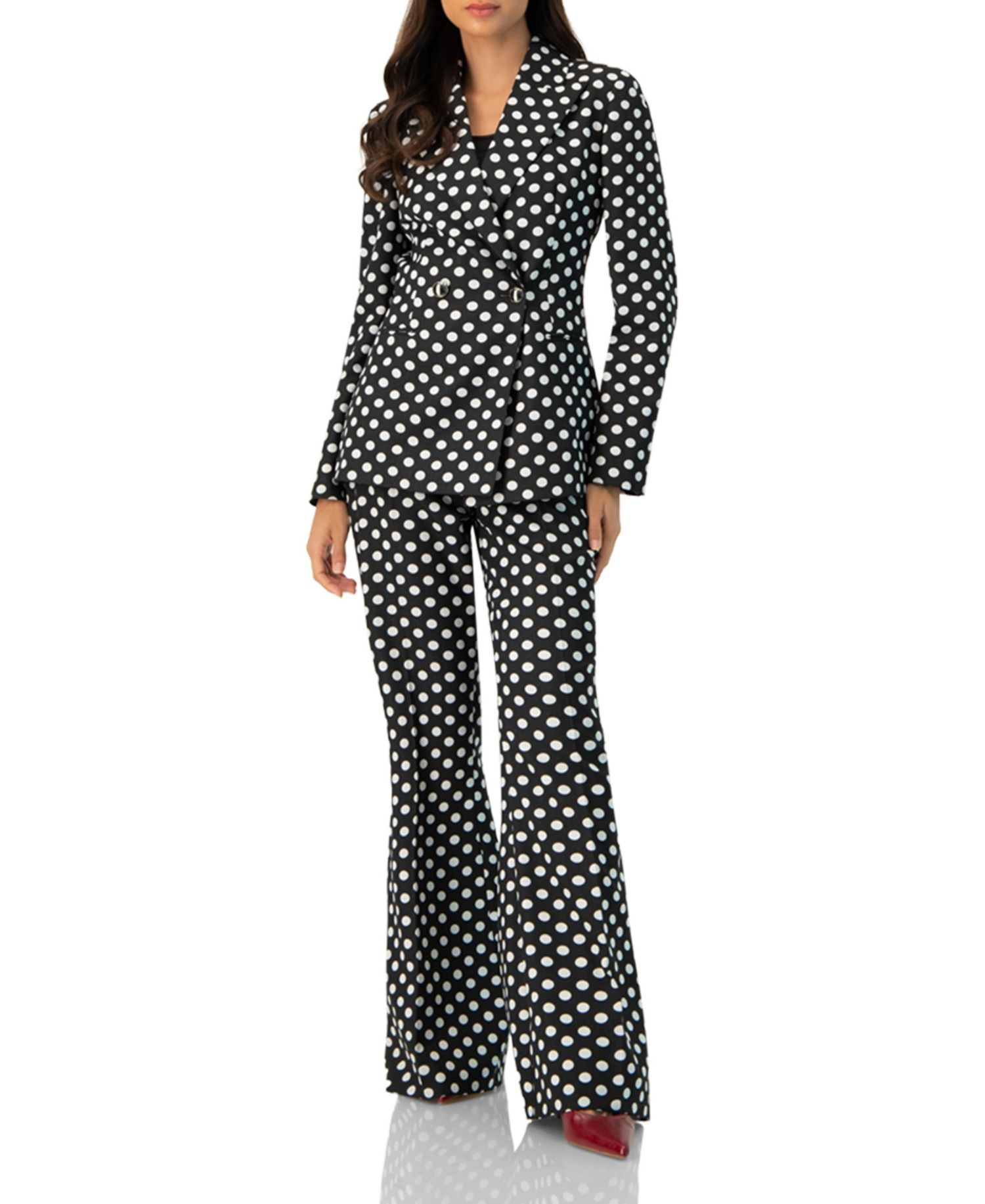 Women's Double-Breasted Polka Dot Blazer