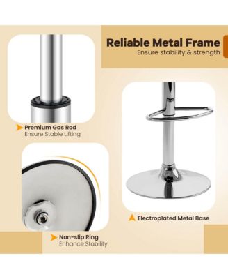 4 PCS Bar Stools PU Leather Swivel Bar Chairs Height Adjustable Upholstered Barstools