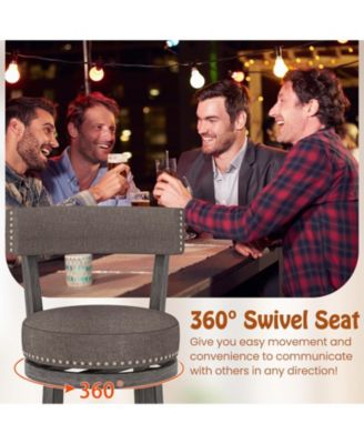  Bar Height Chairs Set of 4 w/ 360degree(s)   Swivel Seat Back and Cushioned Seat