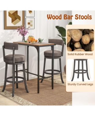 Bar Height Chairs Set of 2 w/ 360degree(s)   Swivel Seat Back and Cushioned Seat