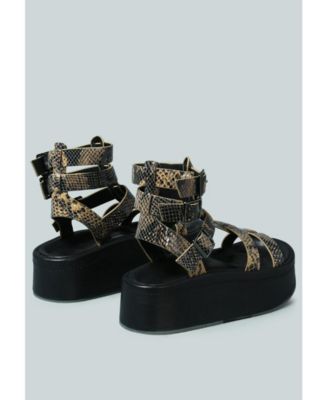 CRUZ Womens Gladiator Platform Leather Sandal