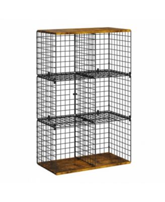 6 Cube Wire Closet Organizer Storage Shelf with Woodtop Sturdy Modular for Clothes Books Bedroom Office