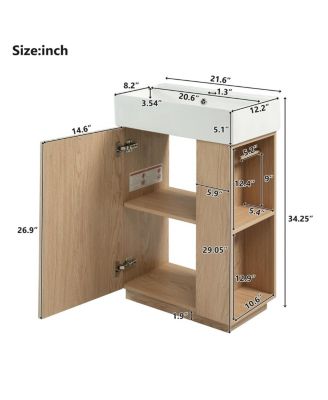 Bathroom Vanity with Ceramic Sink, MDF Cabinet, Soft Close Door and Tissue Holder for Small Spaces